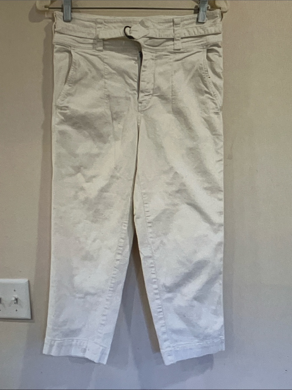 Anthropologie Off-White Straight-Leg Chinos